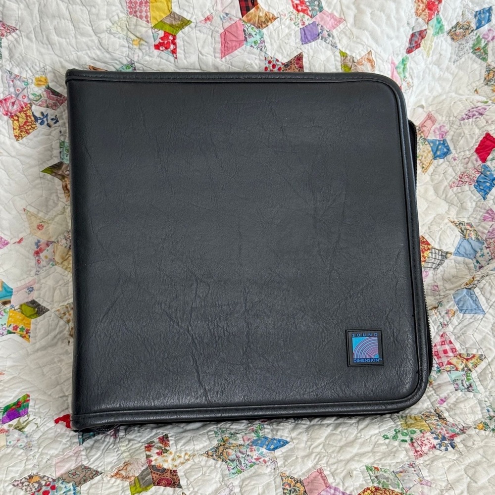 Sound Dimension Black Faux Leather Zippered CD DVD‎ Media Storage Binder Case